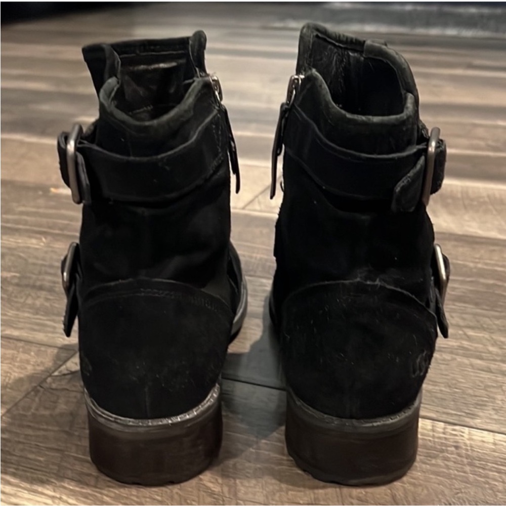 Authentic Ugg Designer Black Suede Moto Ankle Boo… - image 5